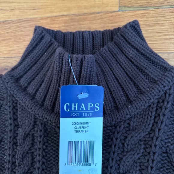 CHAPS ASPEN TERRAIN BROWN TURTLENECK SWEATER SIZE WOMEN'S XL - Picture 2 of 5